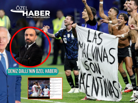 Ingiltereyi yenen arjantinli futbolcular sahada falkland adalari pankarti acarken ingiltere krali charles futbolcular icin hirSKAXi